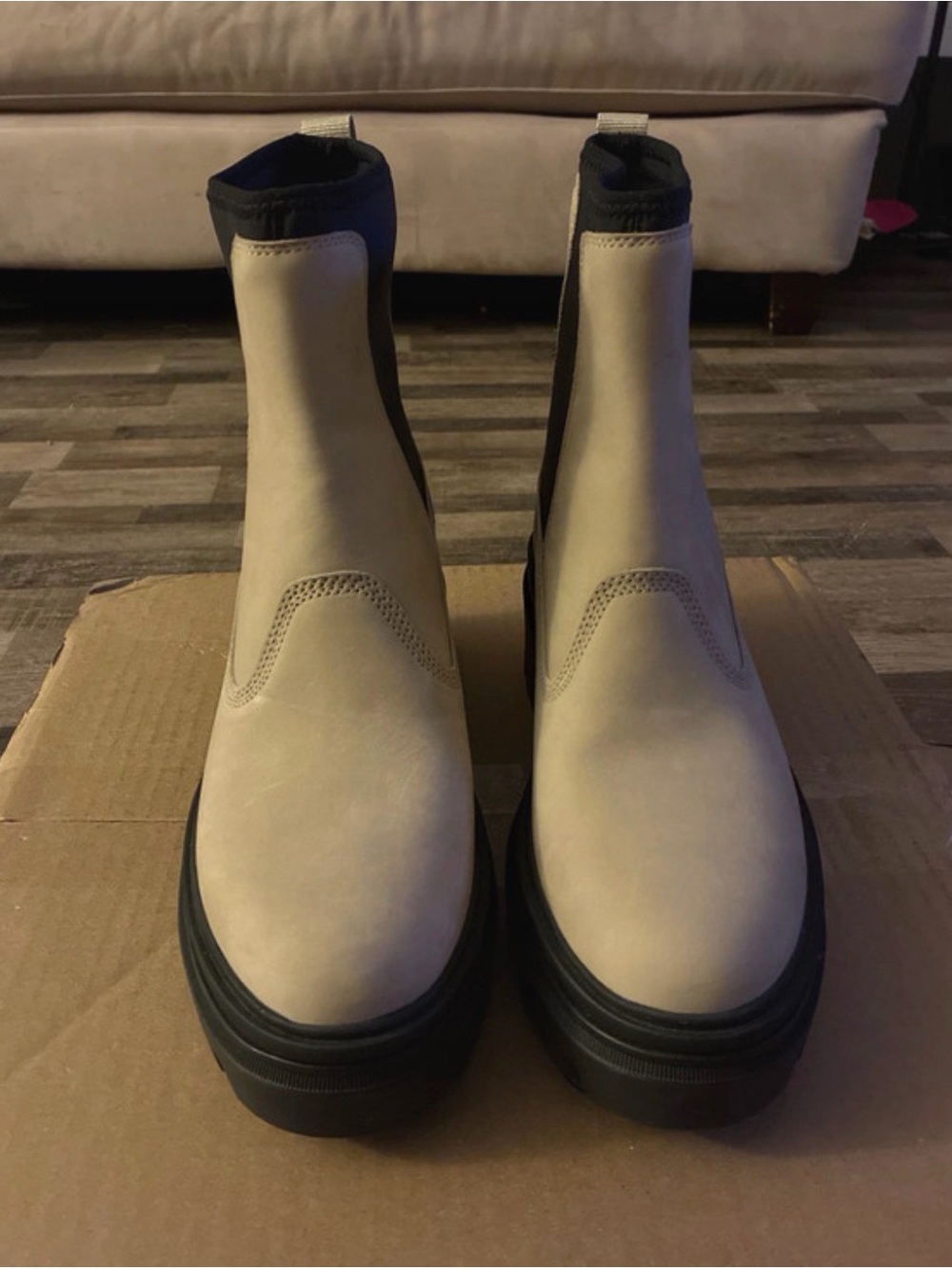 Timberland Beige Chelsea Ankle Boots with Black Sole